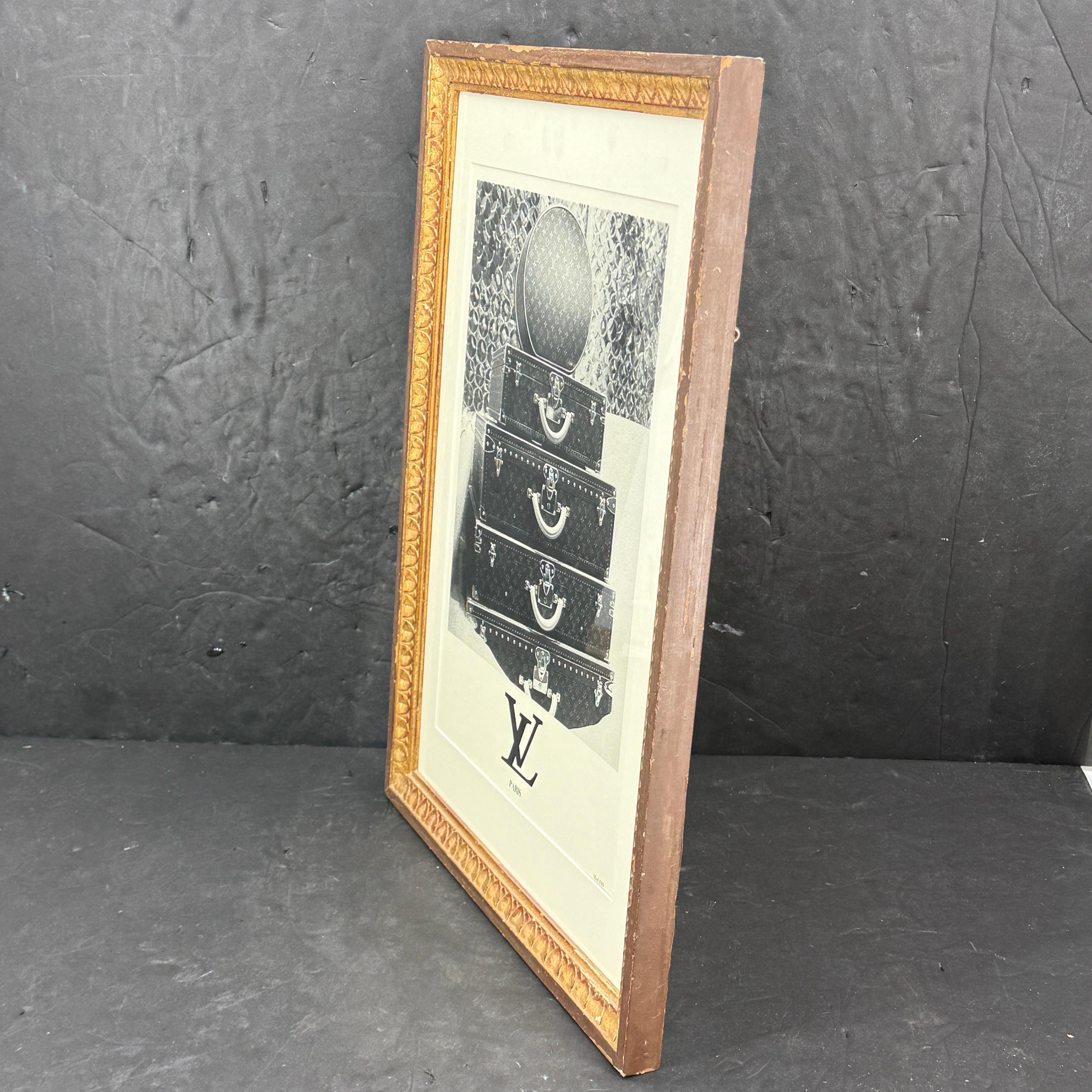 Louis Vuitton Trunks Suitcases Monogram Art Print Framed en venta 1