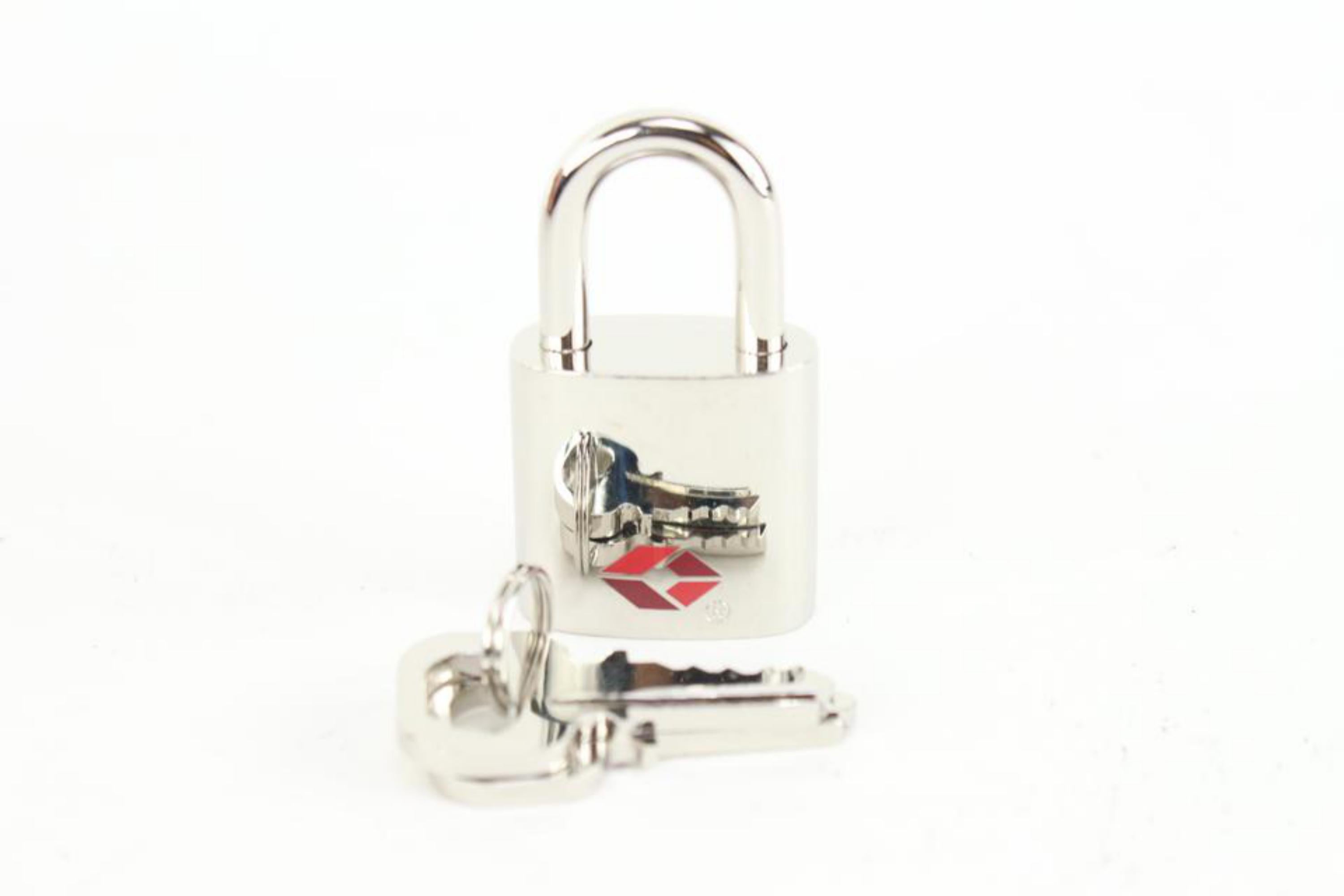 Louis Vuitton TSA De Voyage Padlock Silver and 2 Key Set Lock 57lk63s For Sale 5