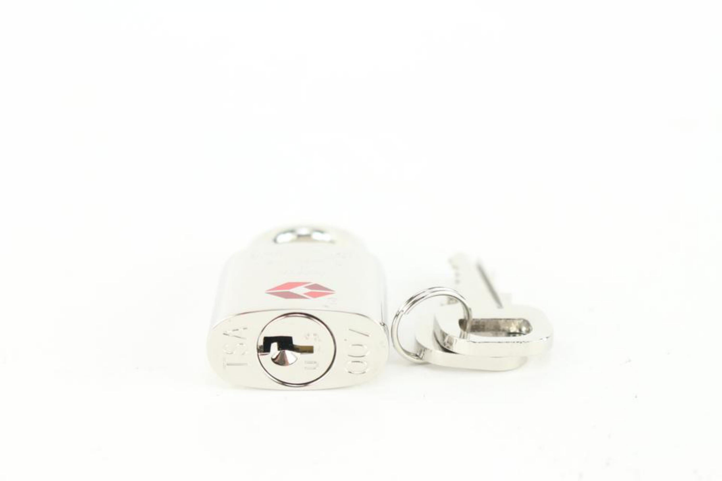 Beige Louis Vuitton TSA De Voyage Padlock Silver and 2 Key Set Lock 57lk63s For Sale
