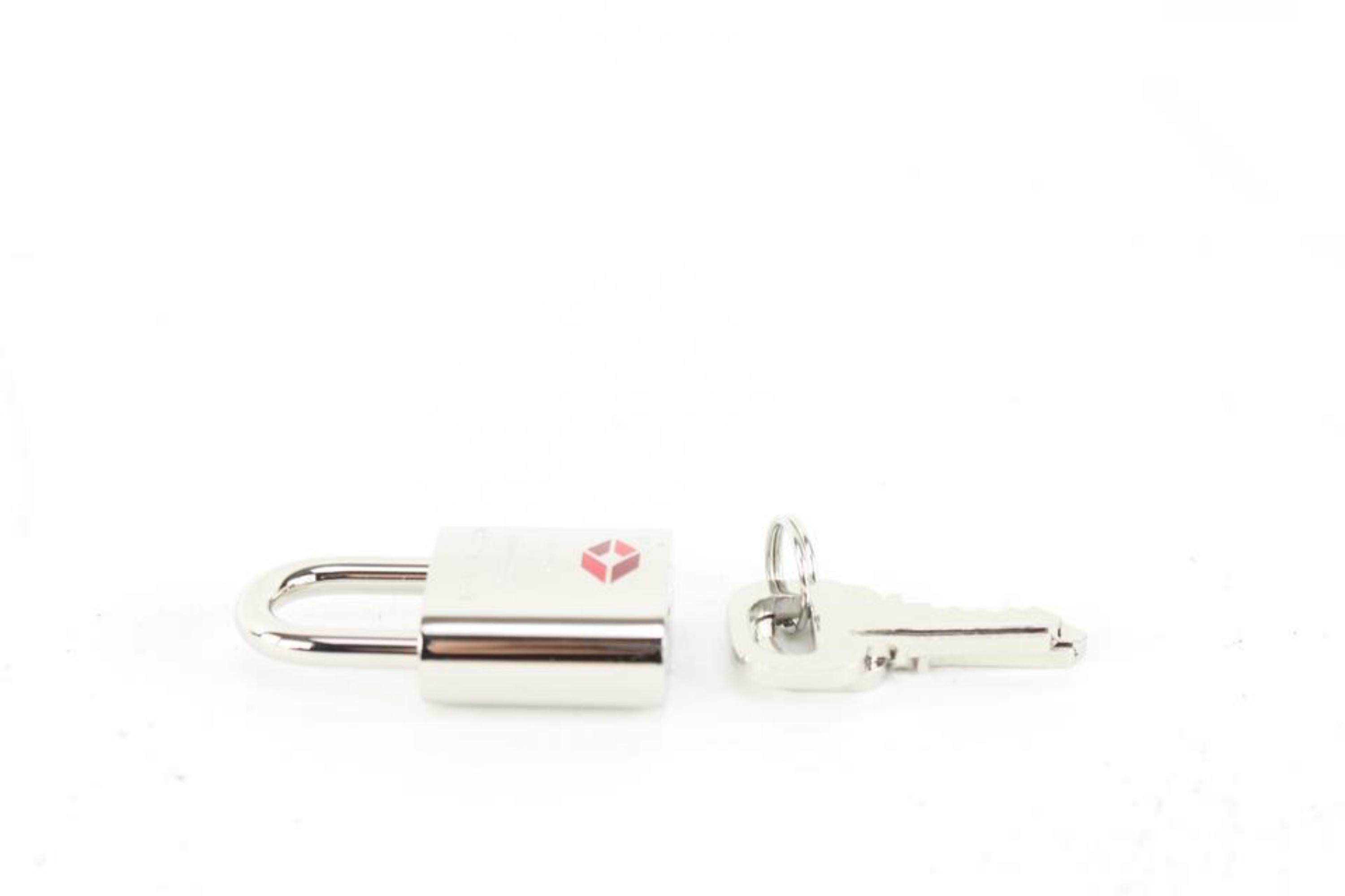 Louis Vuitton TSA De Voyage Padlock Silver and 2 Key Set Lock 57lk63s For Sale 3