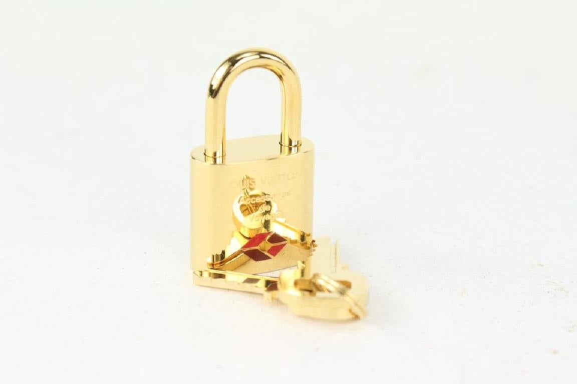Louis Vuitton TSA Gold Padlock and Key Set Lock Keepall Eole 817lv37 6