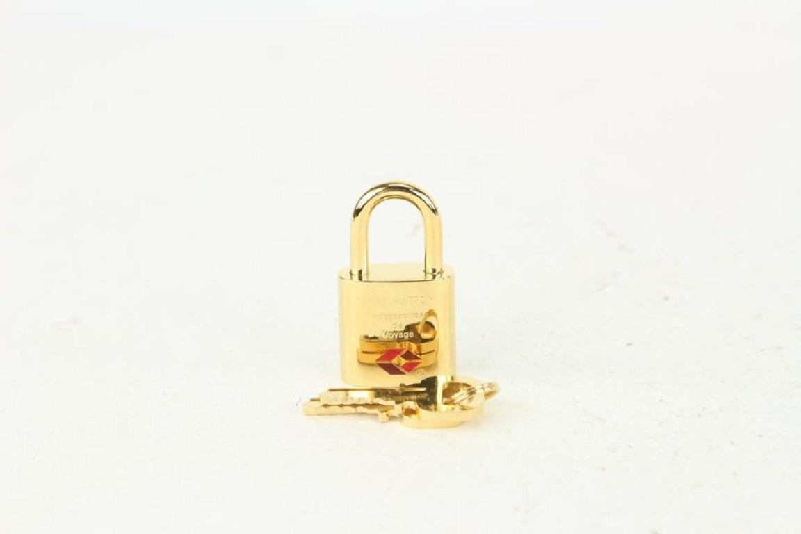 Louis Vuitton TSA Gold Padlock and Key Set Lock Keepall Eole 817lv37 7