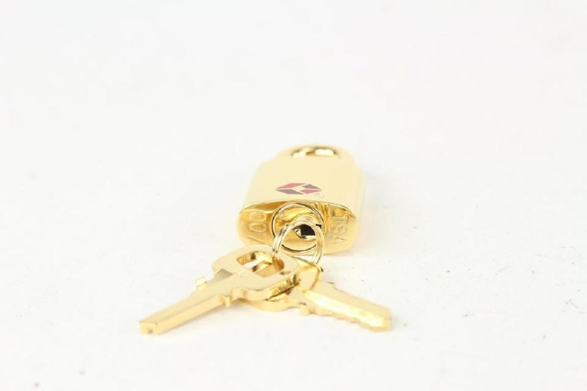 Women's Louis Vuitton TSA Gold Padlock and Key Set Lock Keepall Eole 817lv37