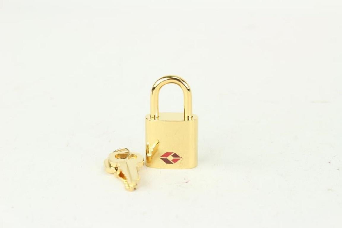Louis Vuitton TSA Gold Padlock and Key Set Lock Keepall Eole 817lv37 2