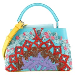 Louis Vuitton Tschabalala Self ArtyCapucines Tasche aus Leder und Eidechse Patch