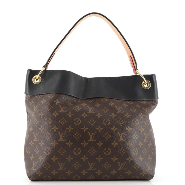 Black Louis Vuitton Tuileries Hobo Monogram Canvas with Leather For Sale