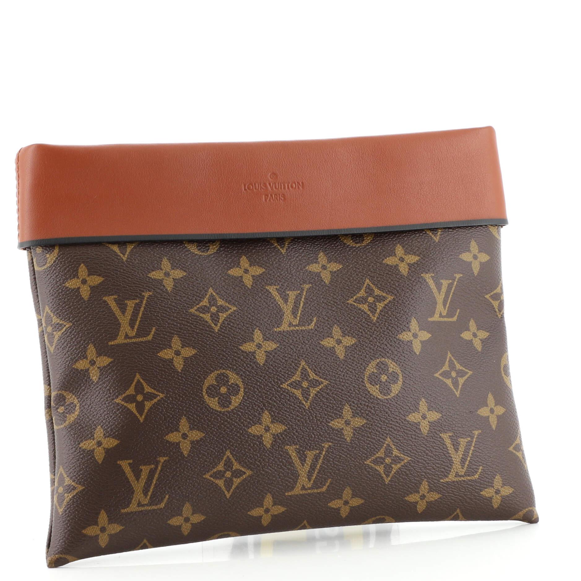 Brown Louis Vuitton Tuileries Pochette Monogram Canvas with Leather