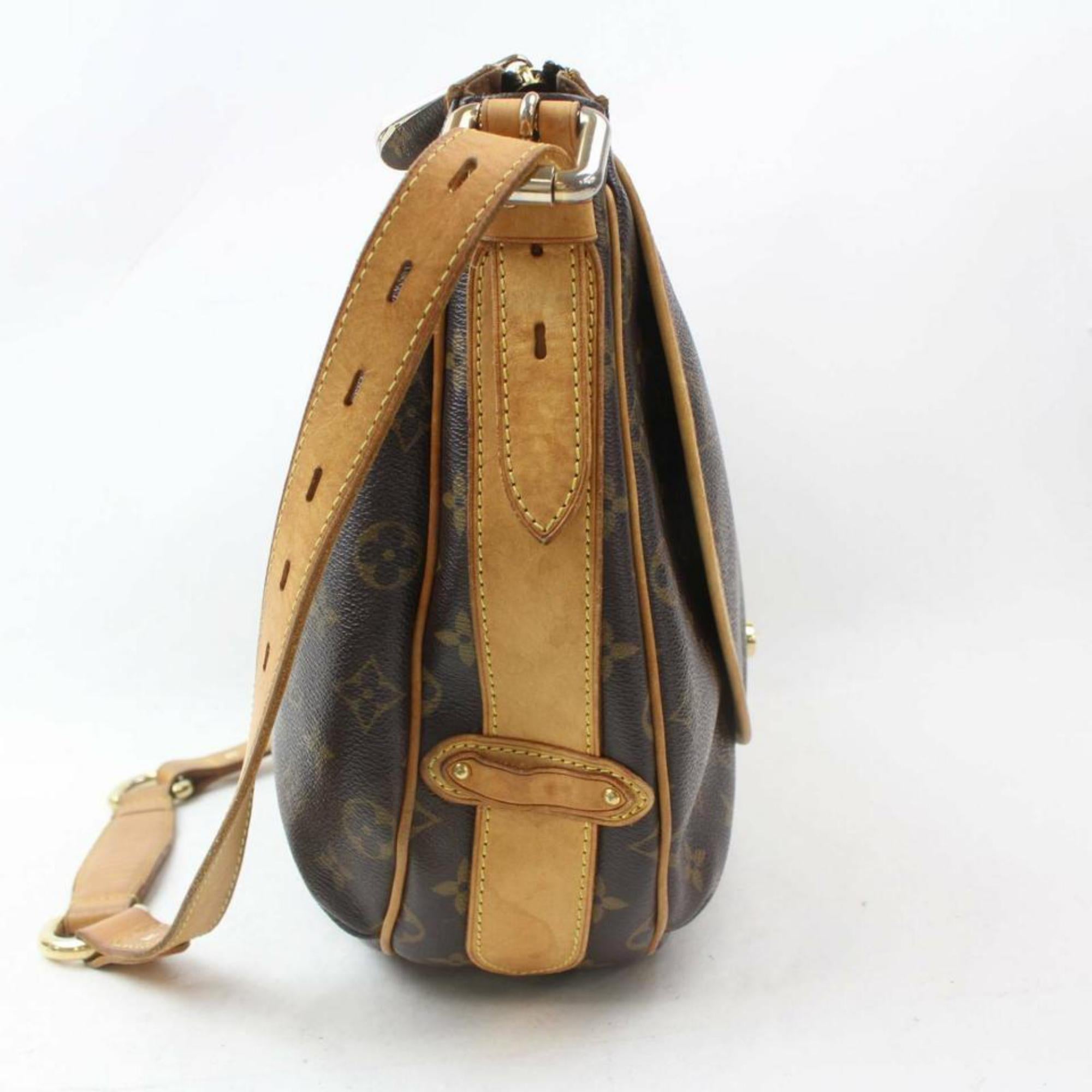 Women's Louis Vuitton Tulum Gm Flap Hobo 870194 Brown Coated Canvas Shoulder Bag For Sale