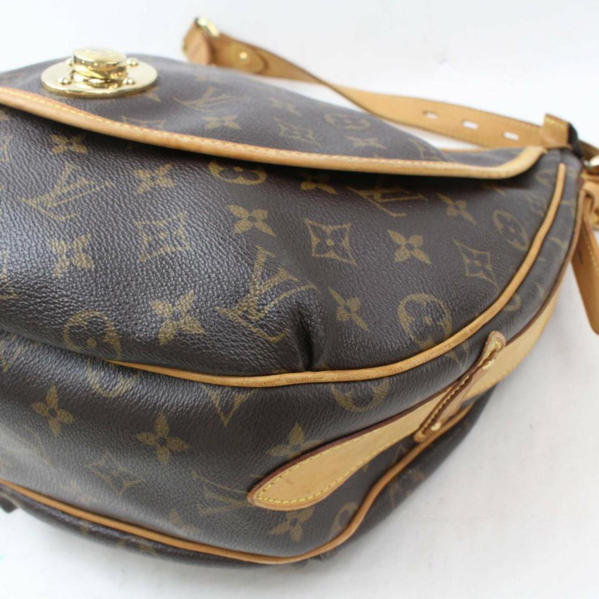 Louis Vuitton Tulum Gm Flap Hobo 870194 Brown Coated Canvas Shoulder Bag For Sale 1
