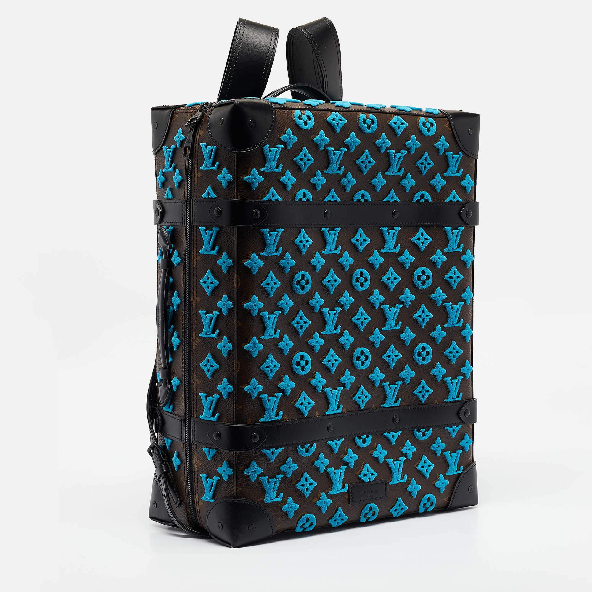 Black Louis Vuitton Turquoise Monogram Tuffetage Soft Trunk PM Backpack