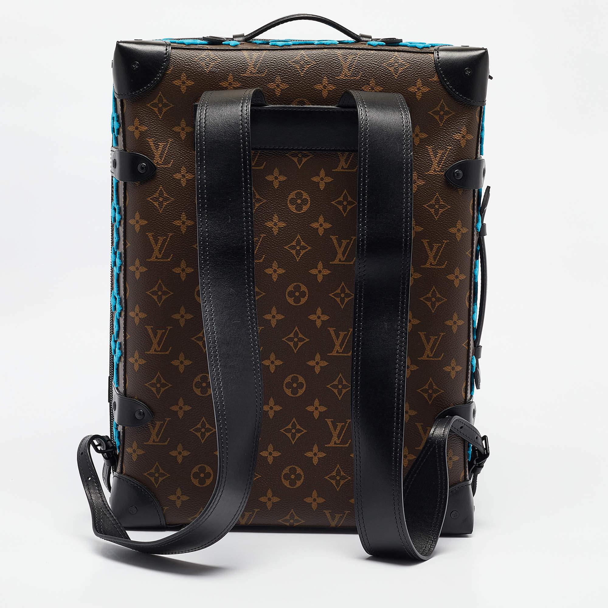 Louis Vuitton Turquoise Monogram Tuffetage Soft Trunk PM Backpack In New Condition In Dubai, Al Qouz 2