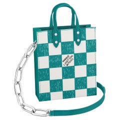 Louis Vuitton Turquoise/Teal Cowhide Leather Sac Plat XS Bag