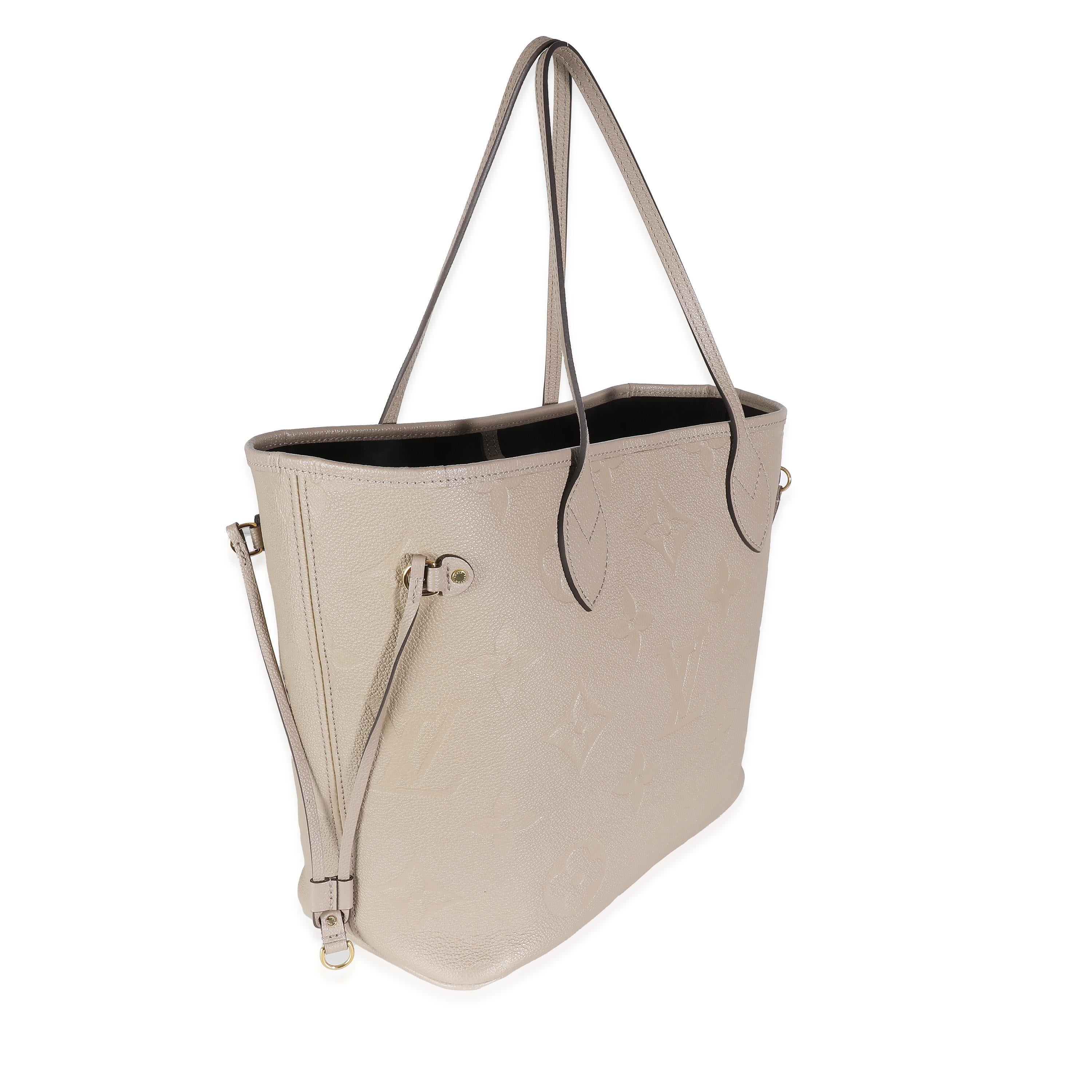 Beige Louis Vuitton Turtledove Giant Monogram Empreinte Neverfull MM
