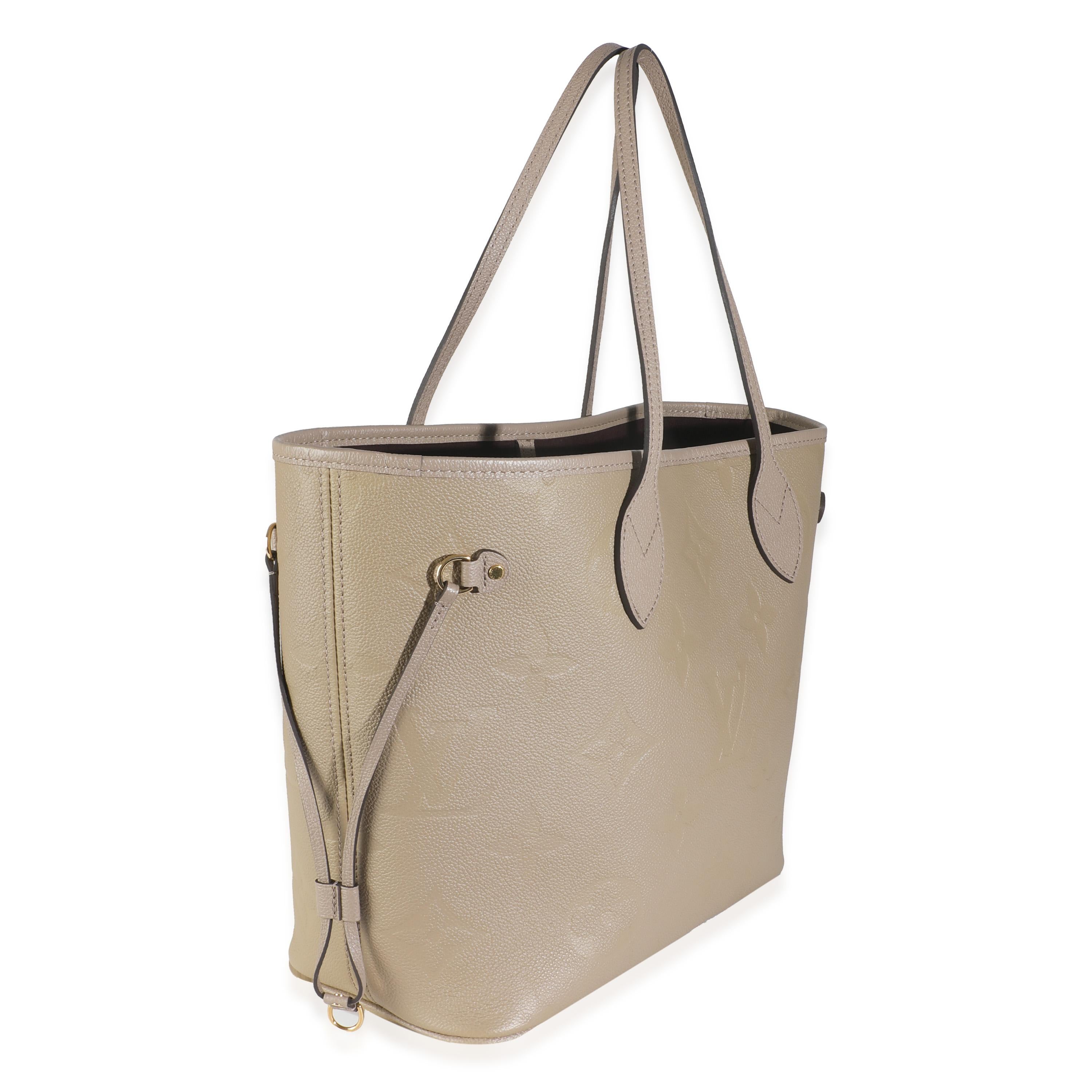 Marrone Louis Vuitton Turtledove Monogram Empreinte Neverfull MM in vendita