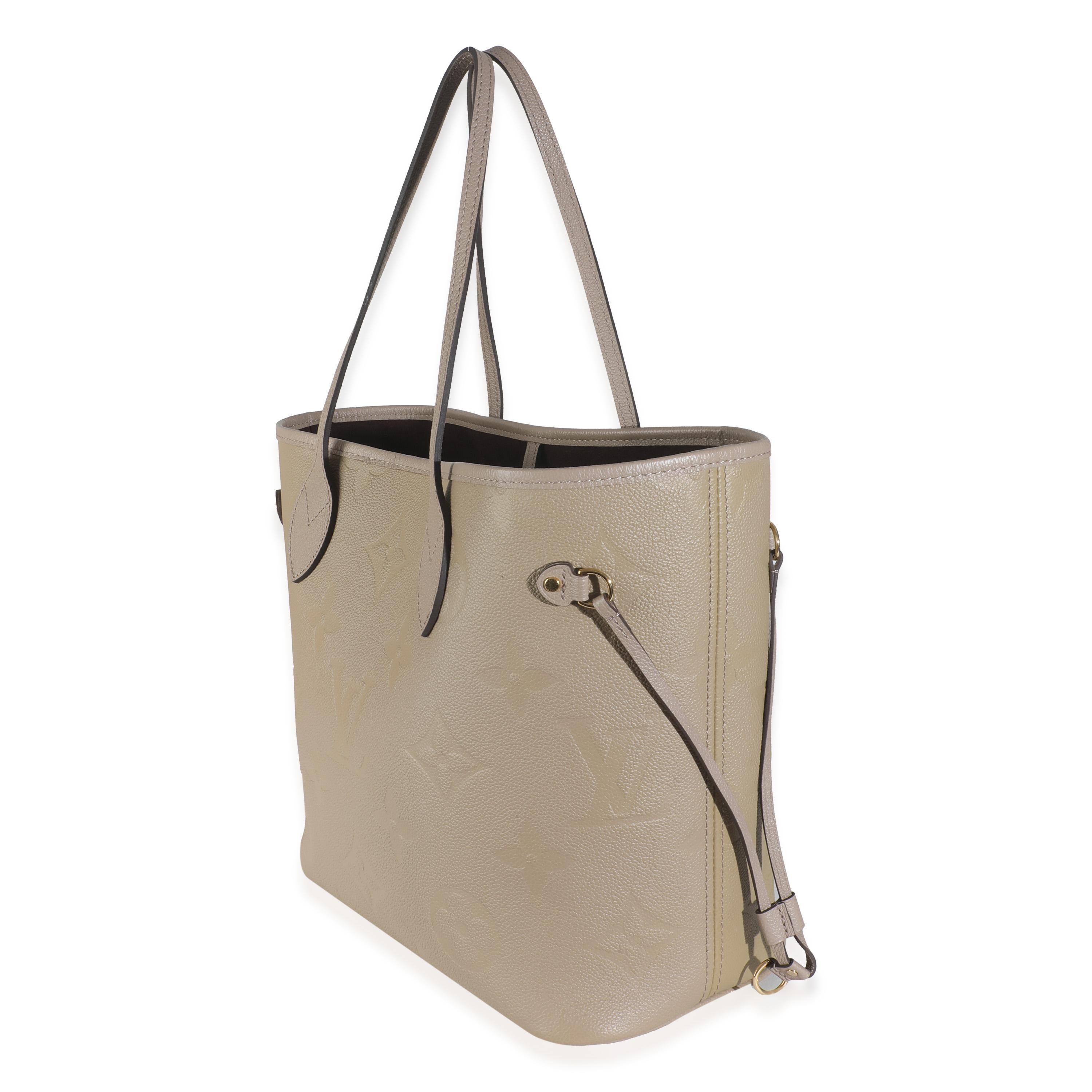 Louis Vuitton Turtledove Monogram Empreinte Neverfull MM In condizioni ottime in vendita a New York, NY