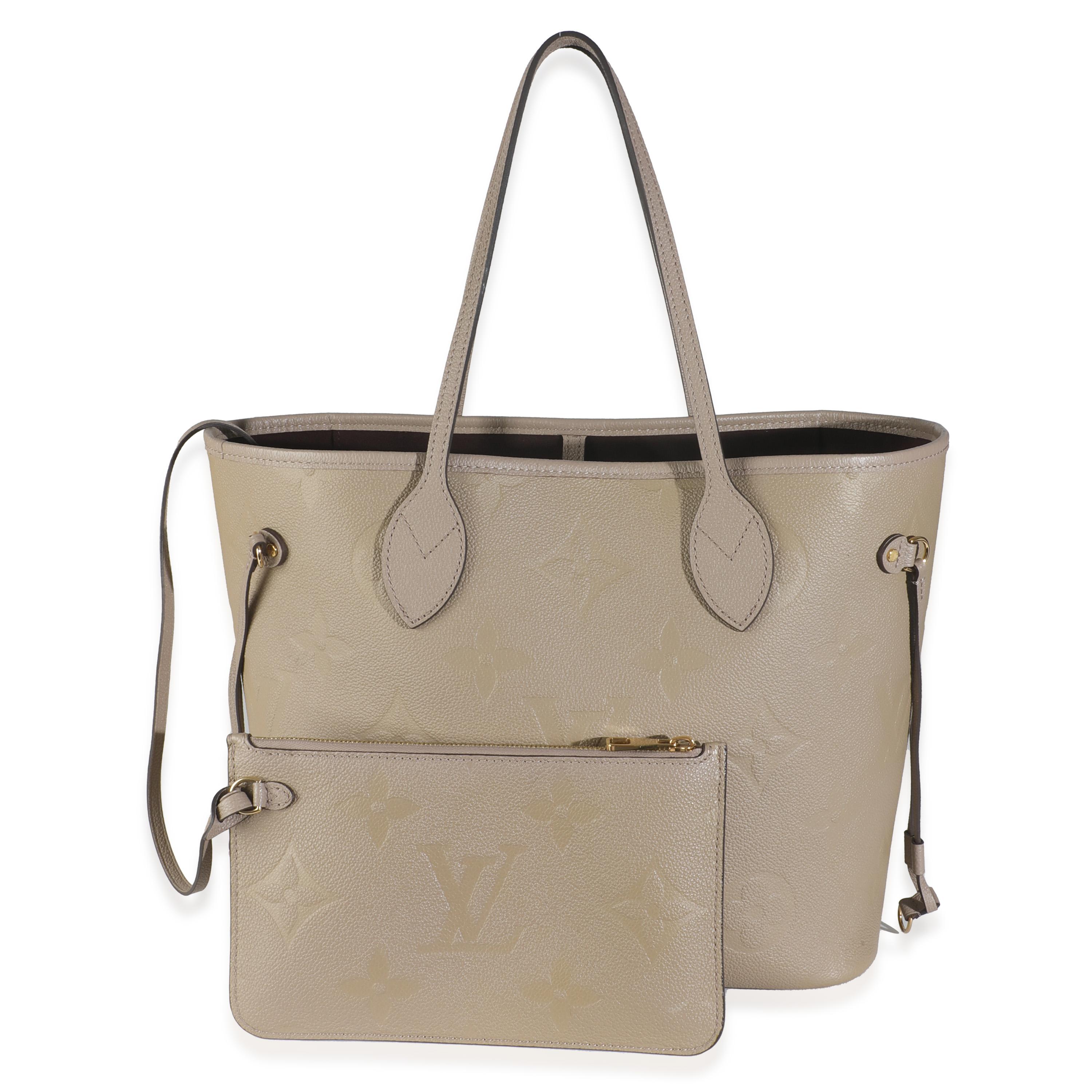 Louis Vuitton Turtledove Monogram Empreinte Neverfull MM in vendita 1