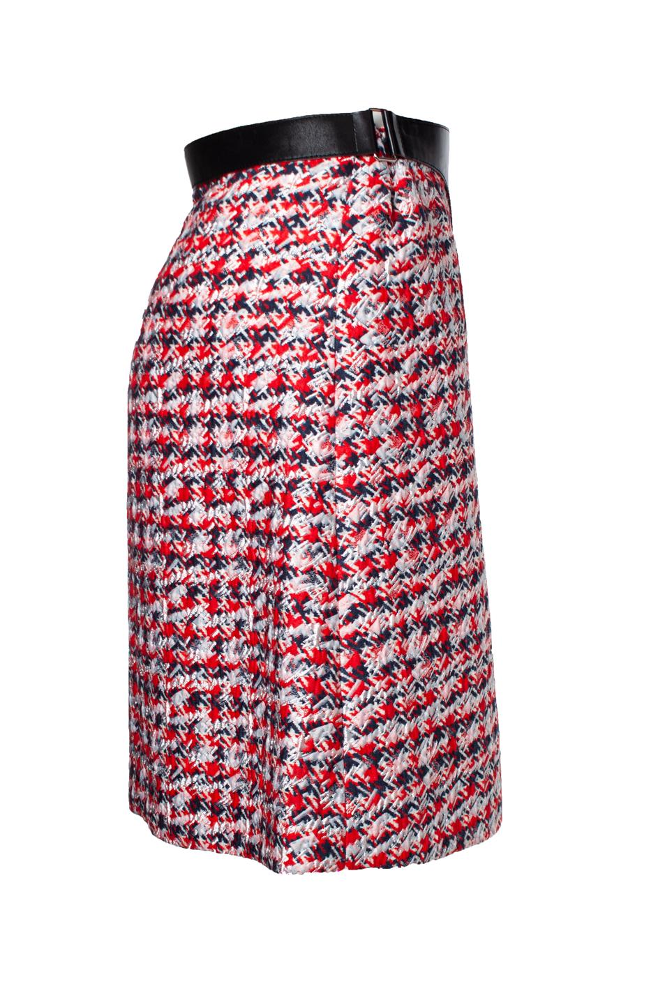 Marron Jupe portefeuille en tweed Louis Vuitton en vente