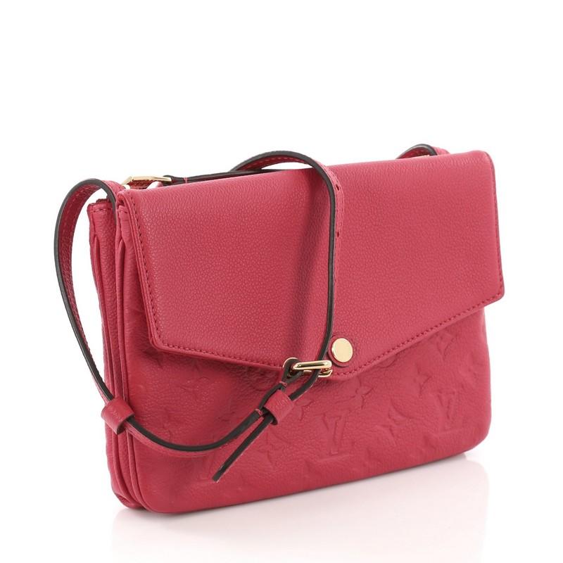 Red Louis Vuitton Twice Handbag Monogram Empreinte Leather