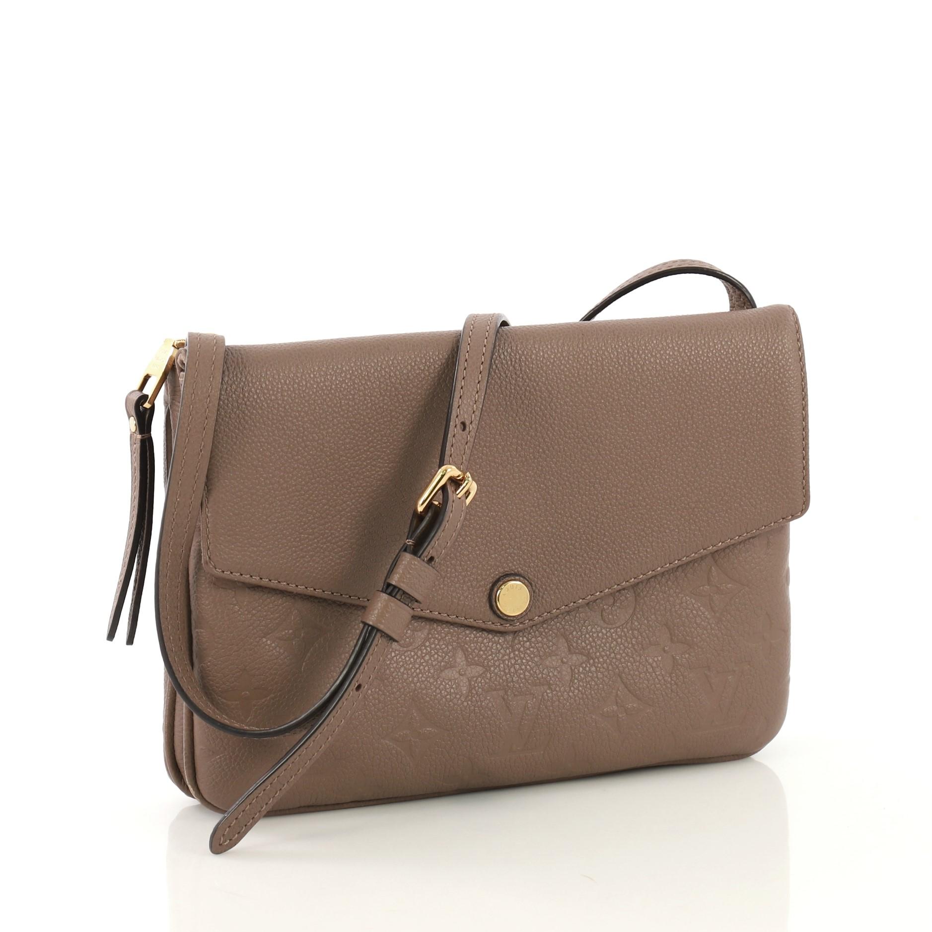 Brown Louis Vuitton Twice Handbag Monogram Empreinte Leather