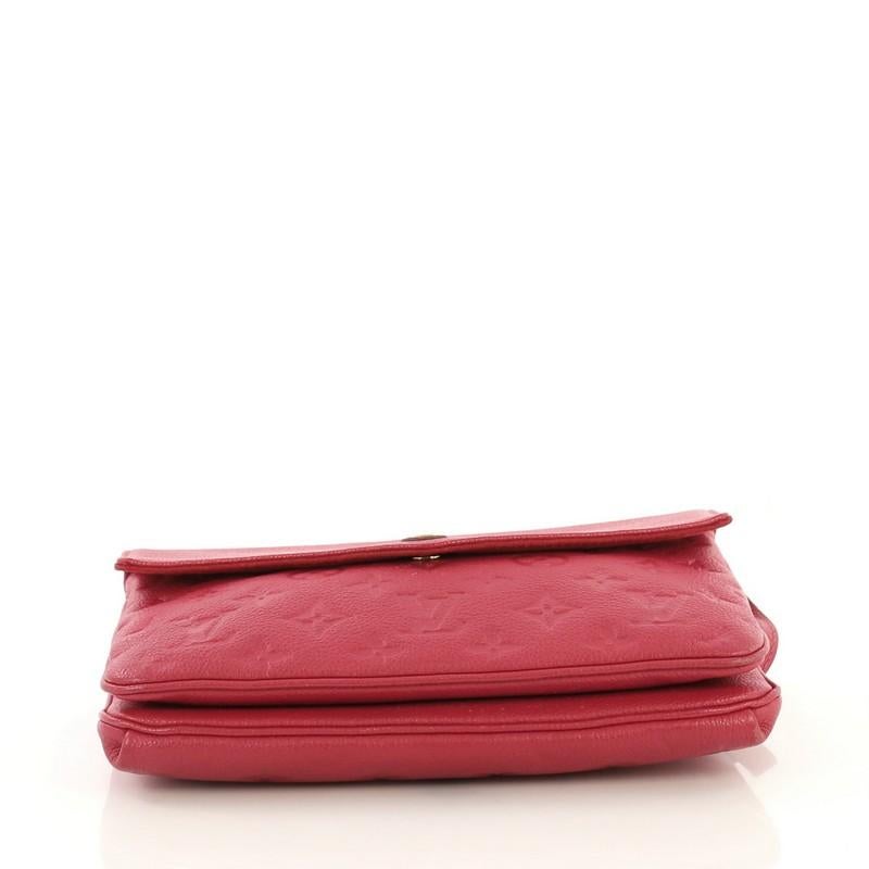 Red Louis Vuitton Twice Handbag Monogram Empreinte Leather 