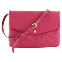 EUC Louis Vuitton Twice Handbag Monogram Empreinte Leather Rose Ballerine  Pink