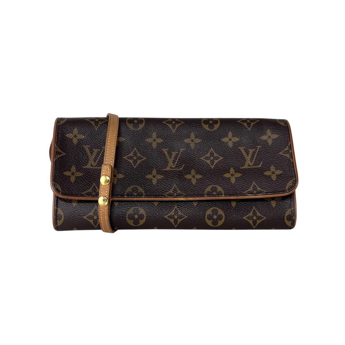 Louis Vuitton Twin GM Crossbody Bag Monogram Canvas Brown 2004