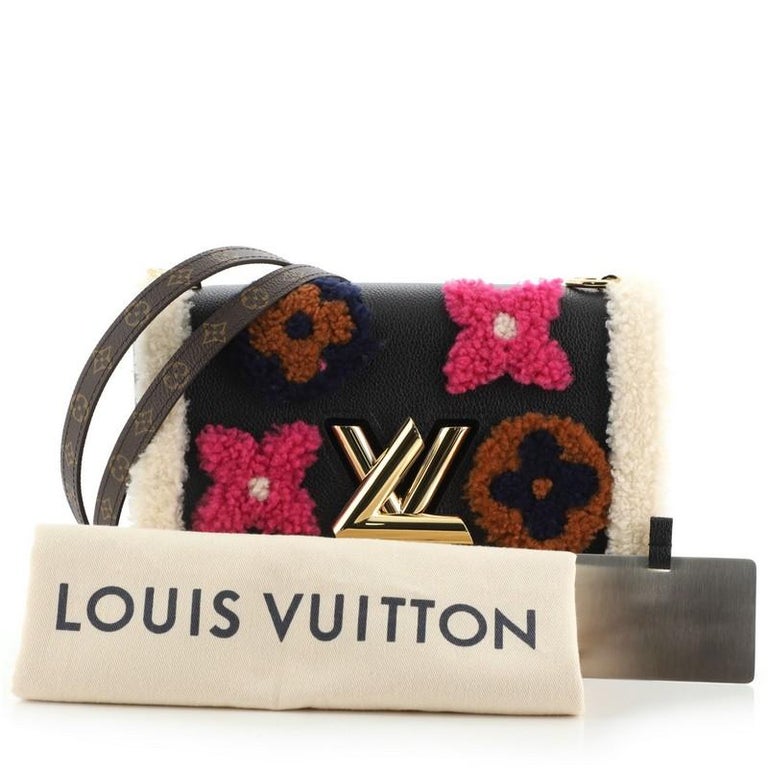 Louis Vuitton Twist Bag Leather and Monogram Teddy Shearling MM at 1stDibs