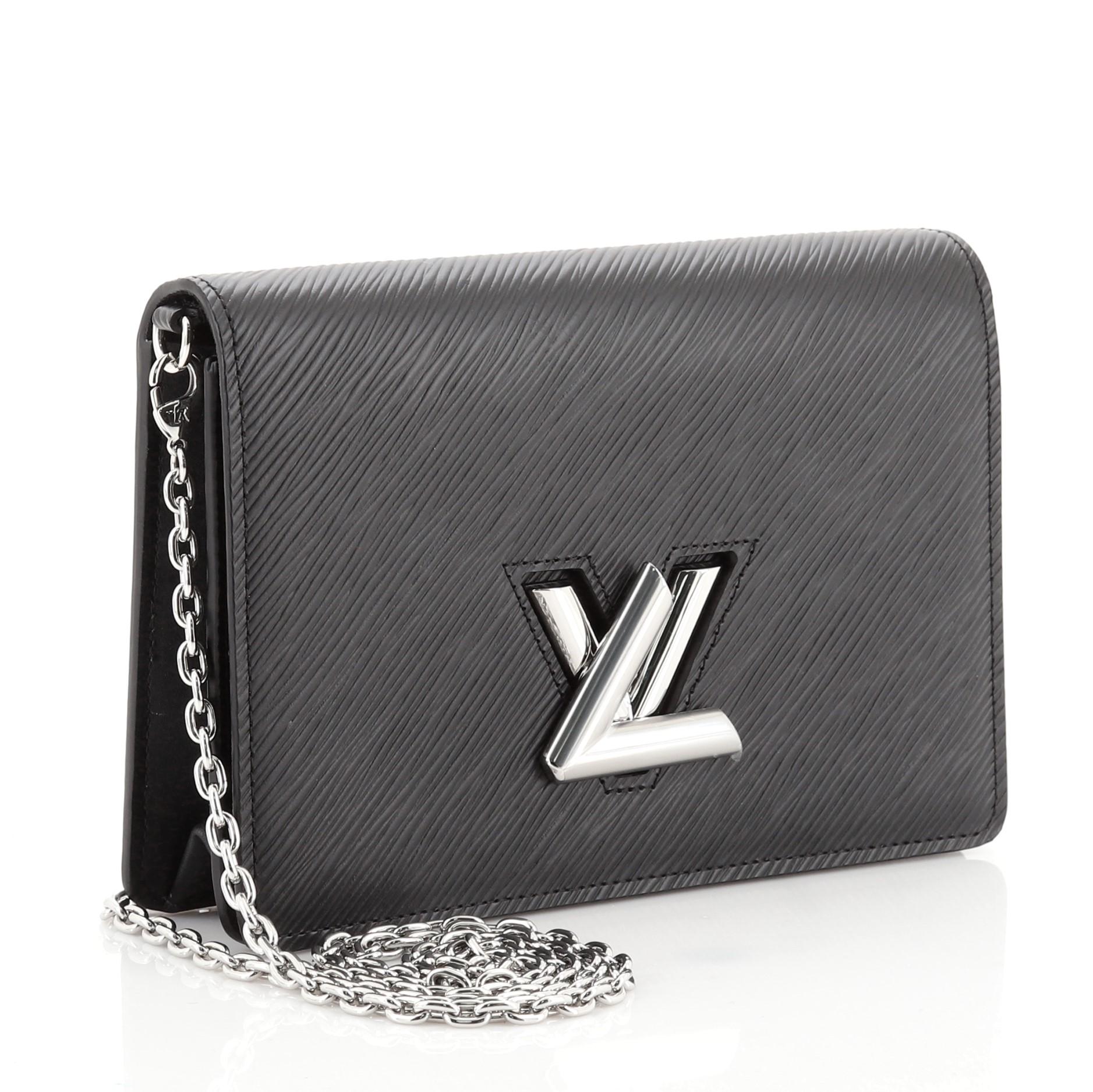 Black Louis Vuitton Twist Chain Wallet Epi Leather