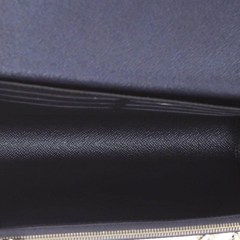 Louis Vuitton Twist Chain Wallet Epi Leather with Sequins Blue 2201633