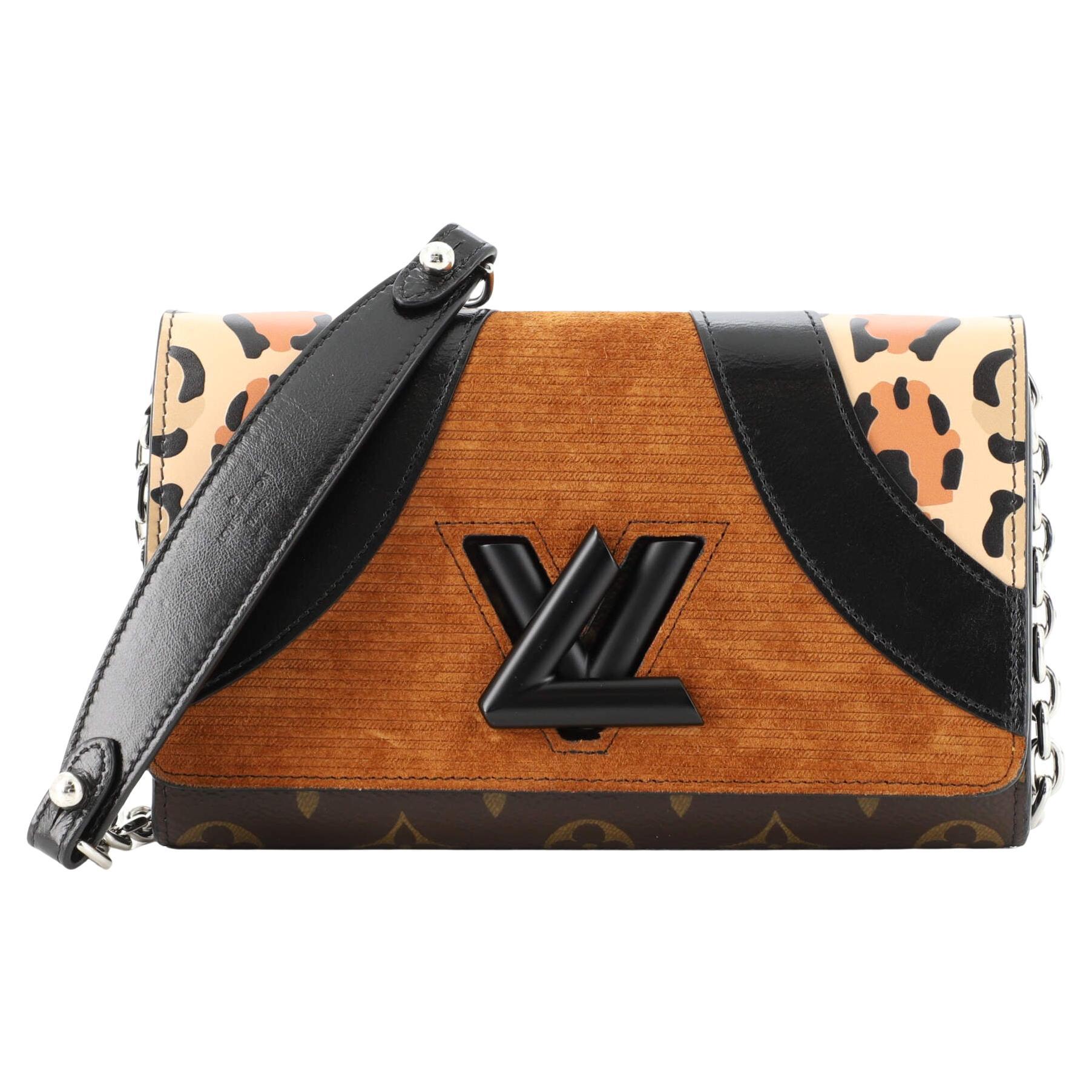 Louis Vuitton Twist Chain Wallet Leopard Wild Printed Leather and Calfskin