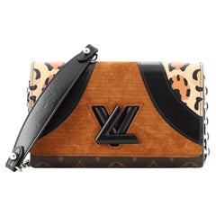 Louis Vuitton Twist Chain Wallet Leopard Wild Printed Leather and Calfskin