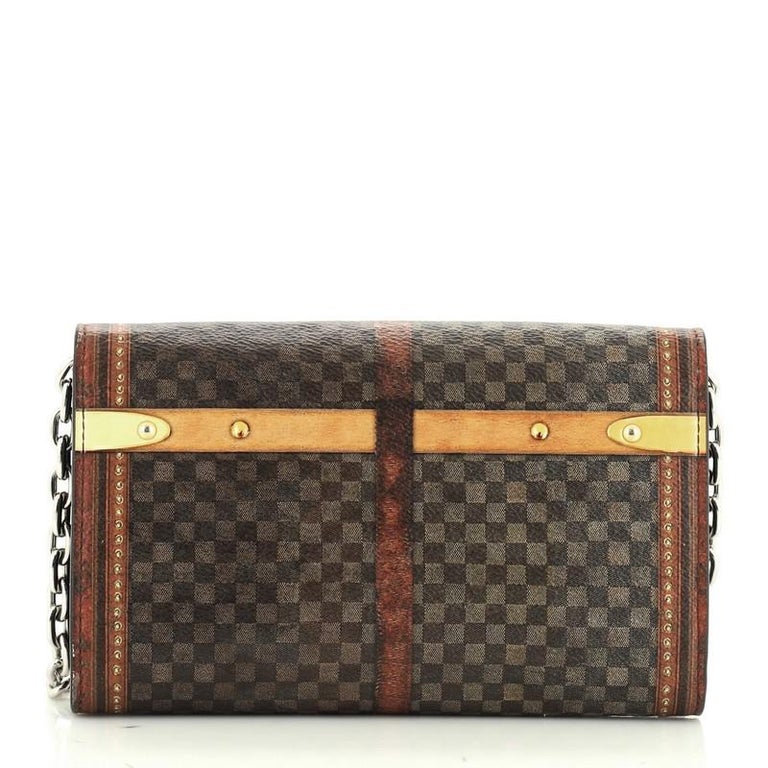 Louis Vuitton Twist Chain Wallet Limited Edition Damier Time Trunk For Sale at 1stdibs