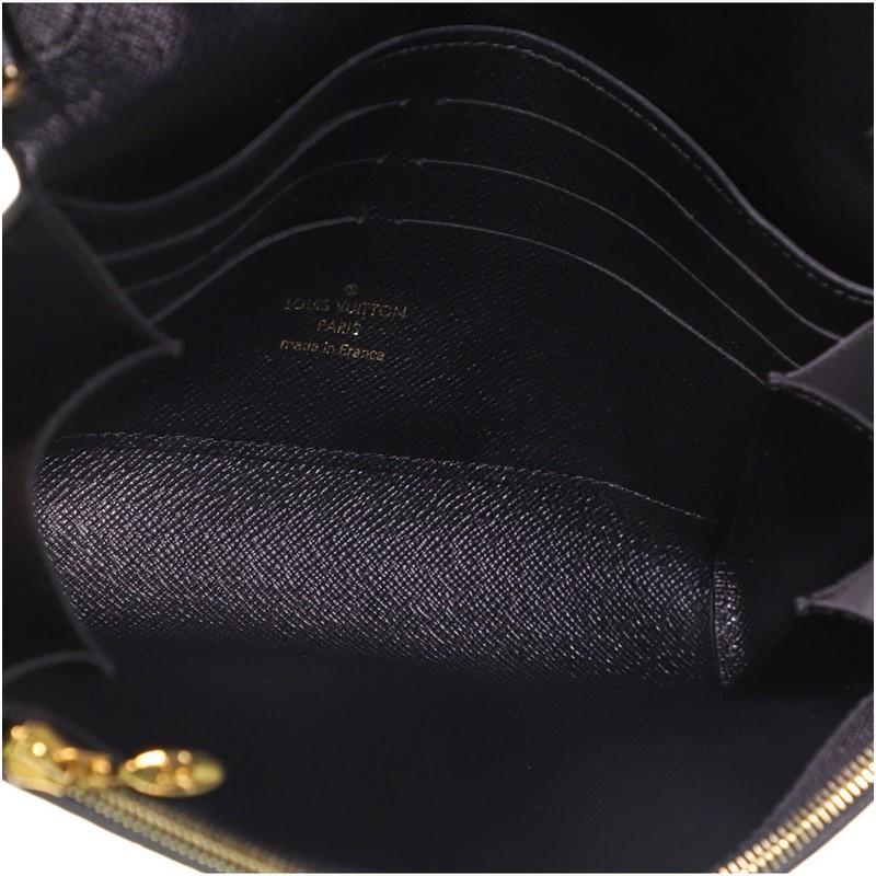 Black Louis Vuitton Twist Chain Wallet Limited Edition Lace Embossed Calfskin