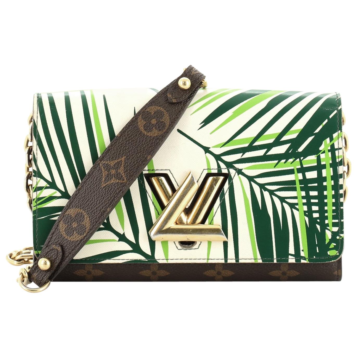 Louis Vuitton Twist Chain Wallet Limited Edition Palm Print Leather with Monogra