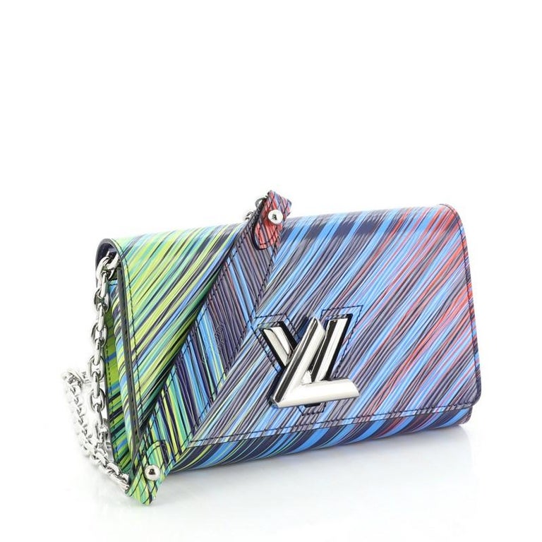 Louis Vuitton Blue, Pattern Print EPI Tropical Twist Chain Wallet