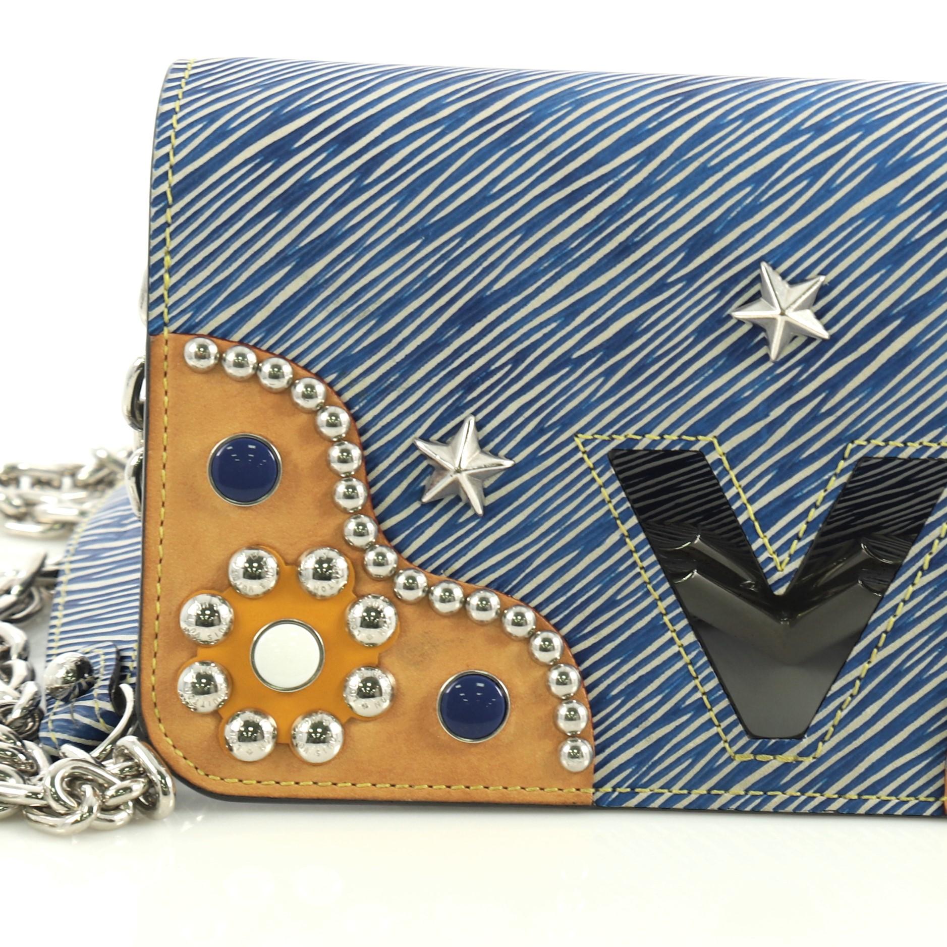 Women's Louis Vuitton Twist Chain Wallet Studded Epi Leather