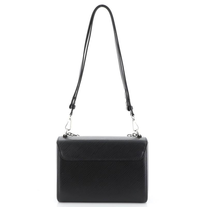 Black Louis Vuitton Twist Convertible Handbag Whipstitch Epi Leather MM