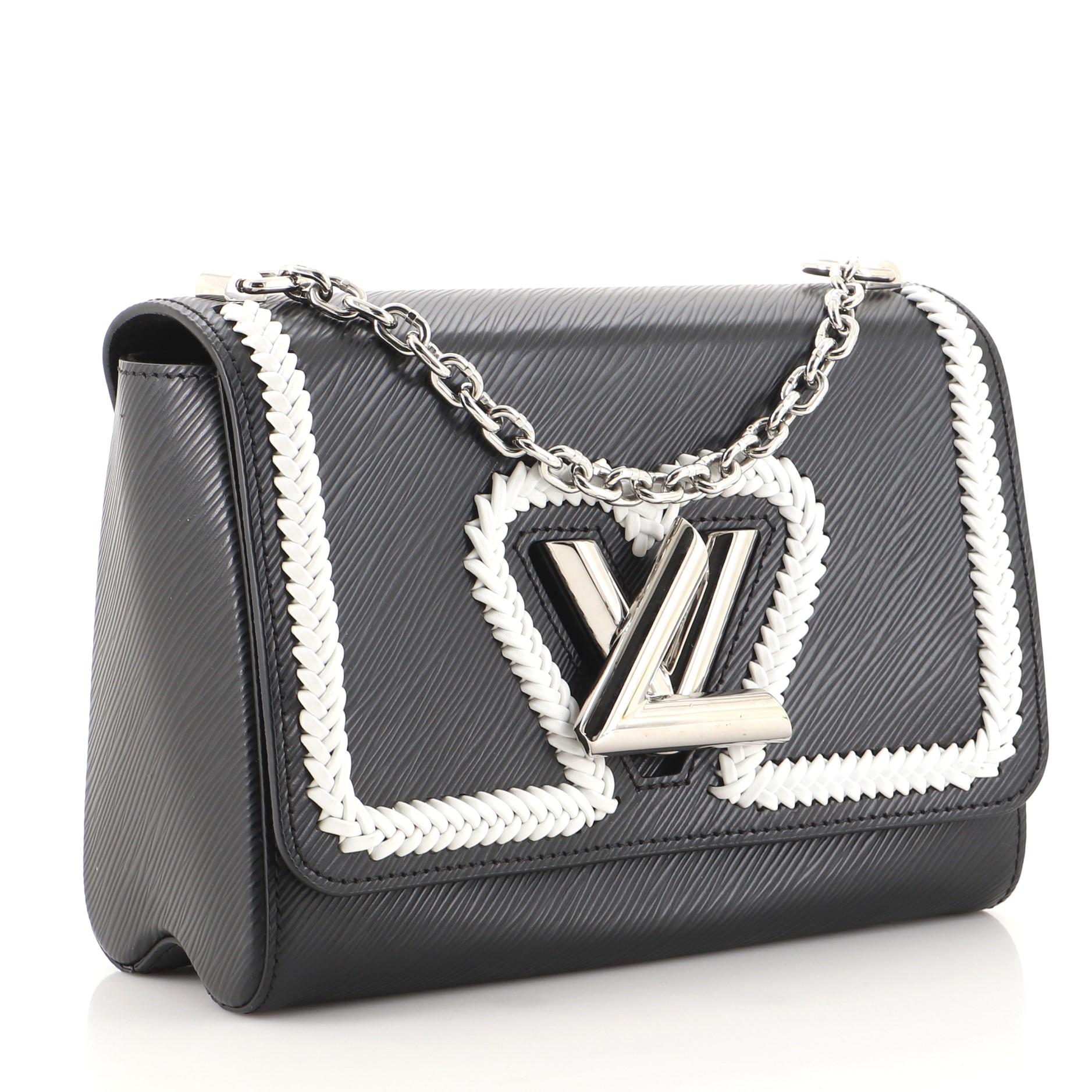 Louis Vuitton Louis Vuitton Twist Convertible Handtasche Peitschenstich Epi Leder MM (Schwarz)