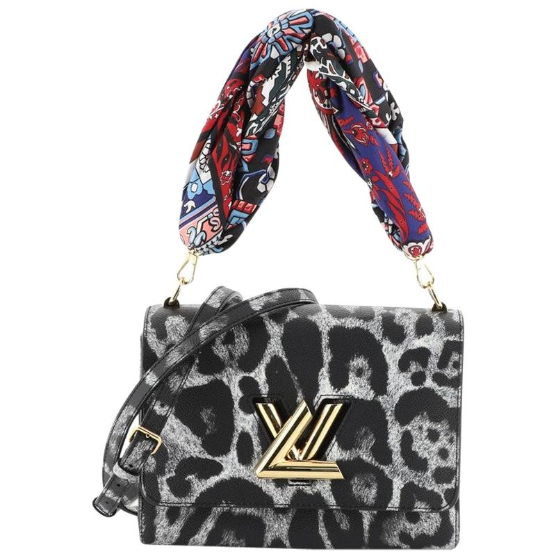 Louis Vuitton Twist Convertible Handbag Wild Animal Print Canvas MM