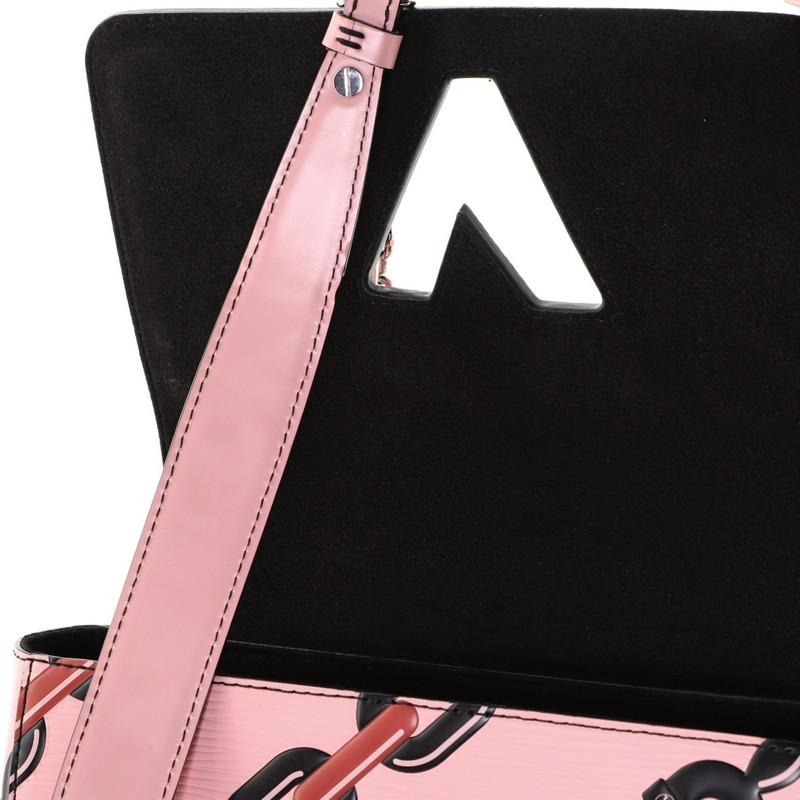 Women's Louis Vuitton Twist Handbag Chain Flower Print Epi Leather MM