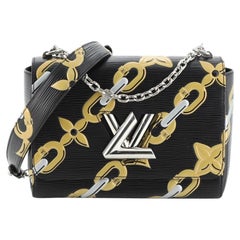 Louis Vuitton Twist Handbag Chain Flower Print Epi Leather MM