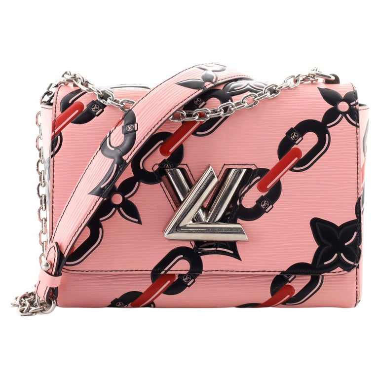 Louis Vuitton Twist Handbag Chain Flower Print Epi Leather MM For Sale at 1stDibs