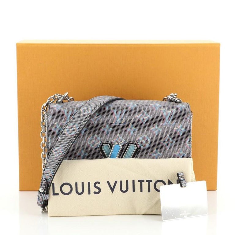 LOUIS VUITTON LV Twist Pop MM Calfskin Monogram Shoulder Bag Blue