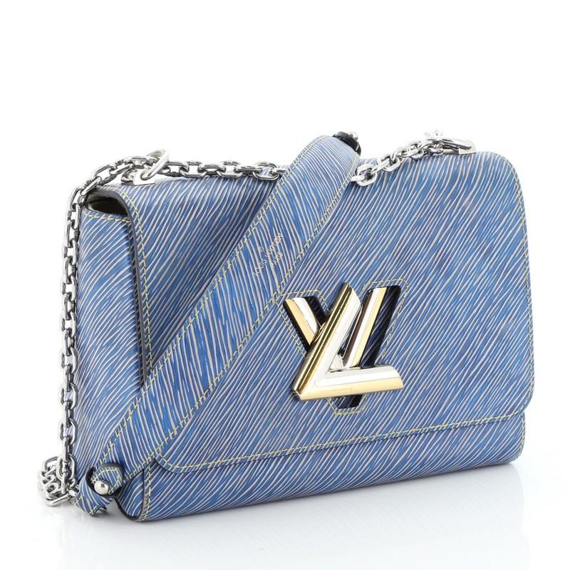 Gray Louis Vuitton Twist Handbag Electric Epi Leather MM