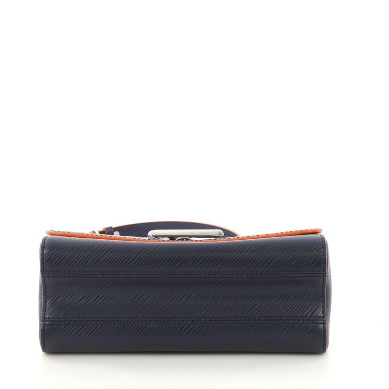 Women's Louis Vuitton Twist Handbag Epi Leather MM, crafted from navy epi leather