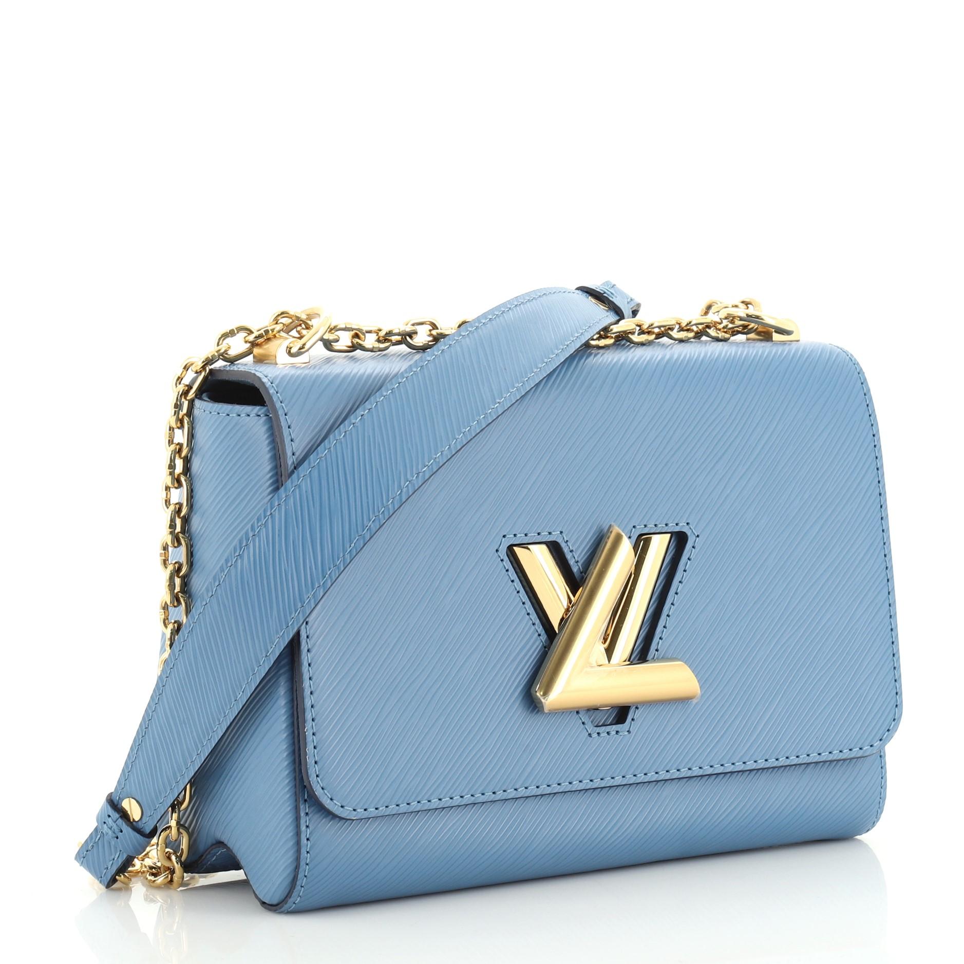 Blue Louis Vuitton Twist Handbag Epi Leather MM