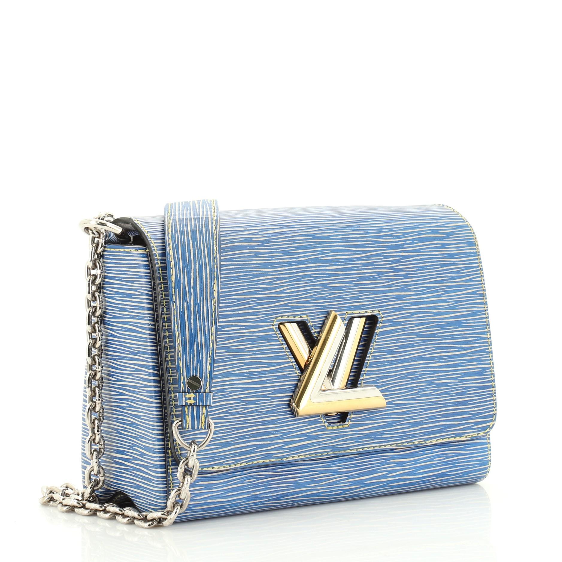 Blue Louis Vuitton Twist Handbag Epi Leather MM