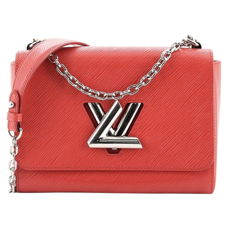 Pre-owned Louis Vuitton Twist One Handle Leather Handbag In Orange