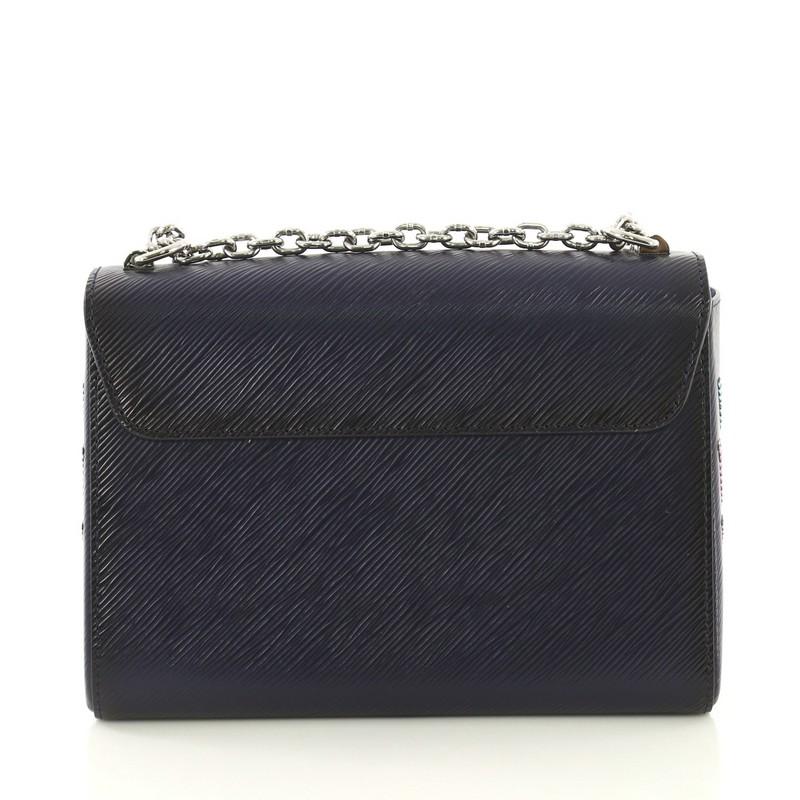 Black Louis Vuitton Twist Handbag Epi Leather with Sequins MM