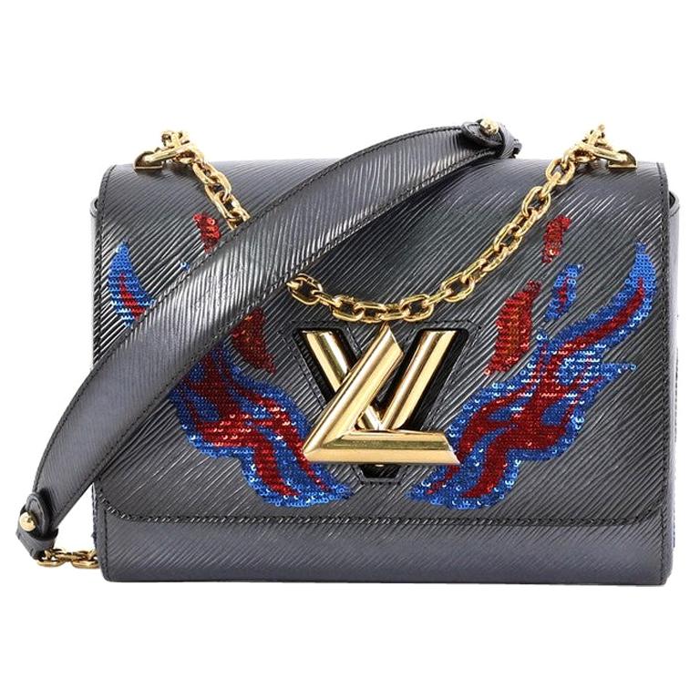 Louis Vuitton Black Epi Leather/Matte Black LV Twist MM Crossbody Bag For  Sale at 1stDibs